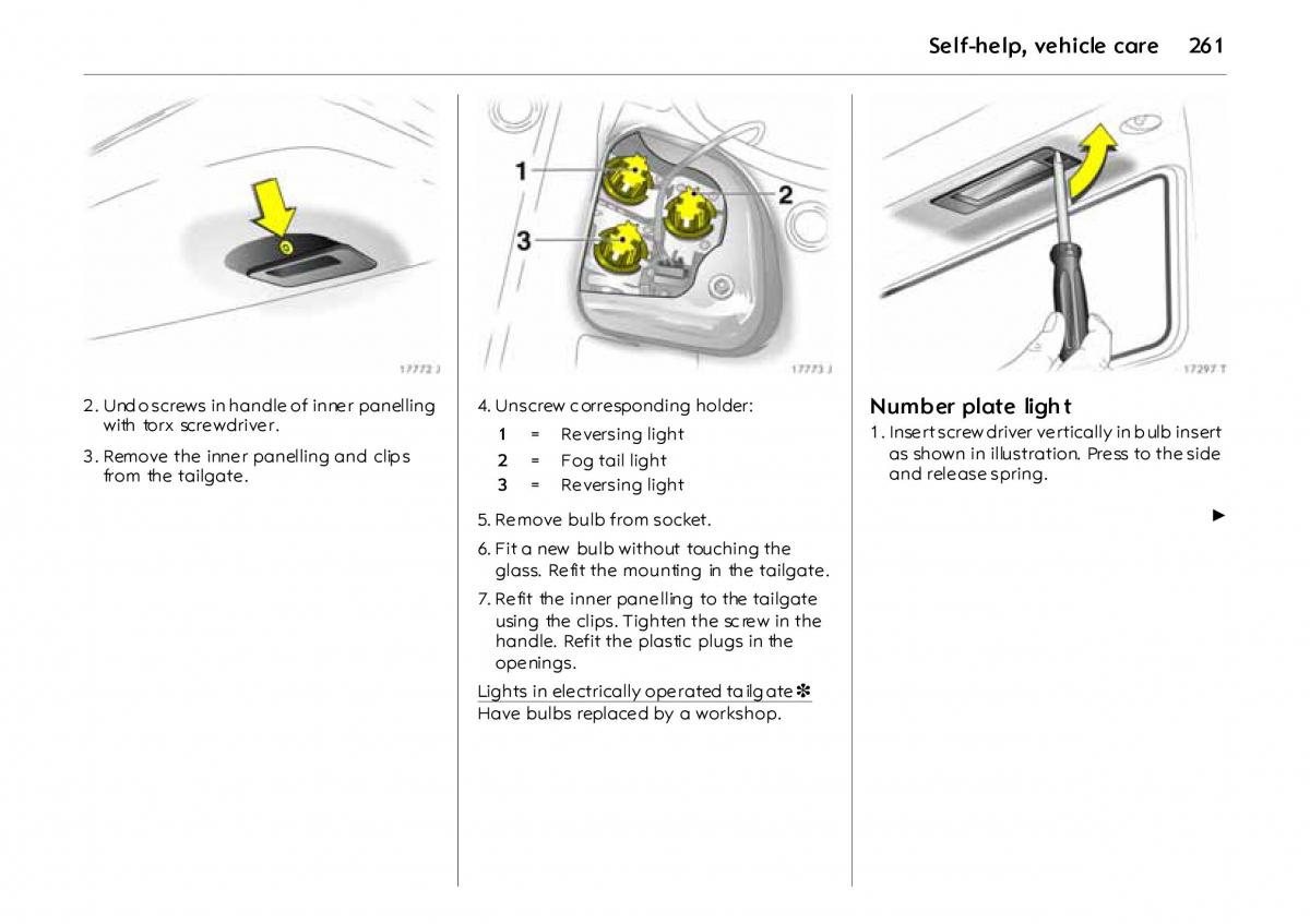 Opel Vectra Vauxhall III 3 owners manual / page 266