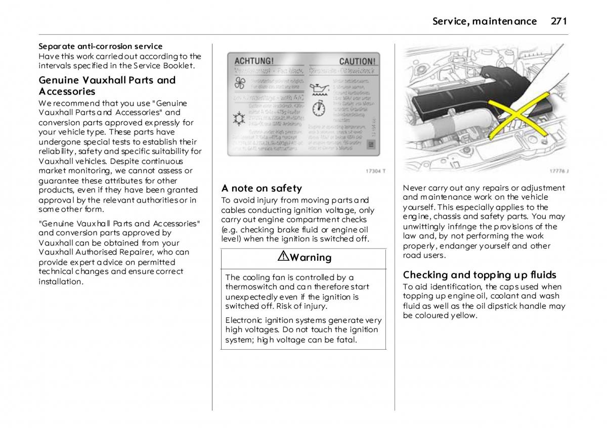 Opel Vectra Vauxhall III 3 owners manual / page 276