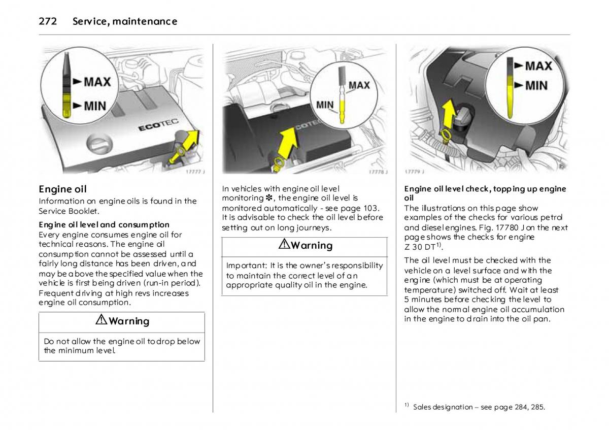 Opel Vectra Vauxhall III 3 owners manual / page 277