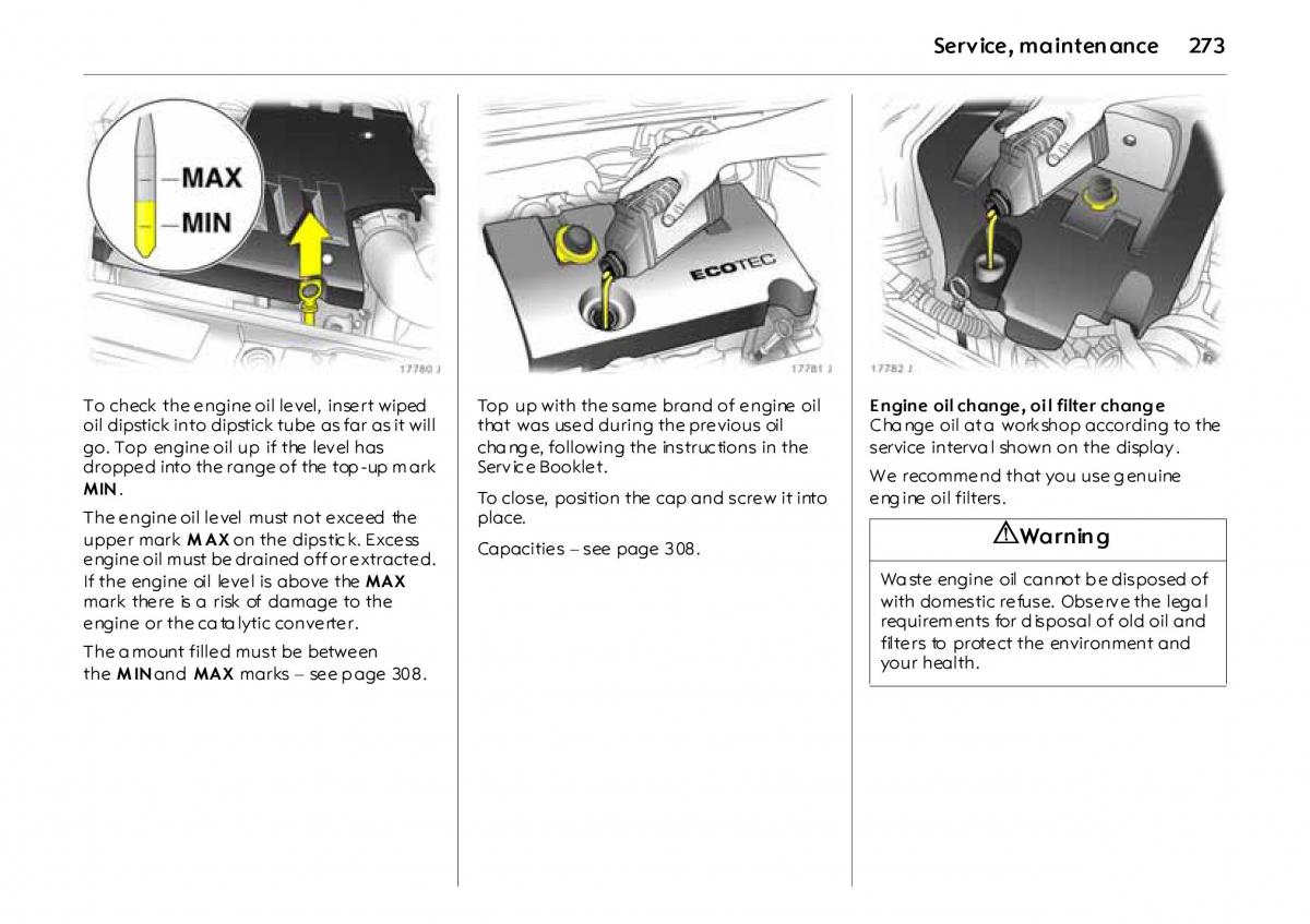 Opel Vectra Vauxhall III 3 owners manual / page 278