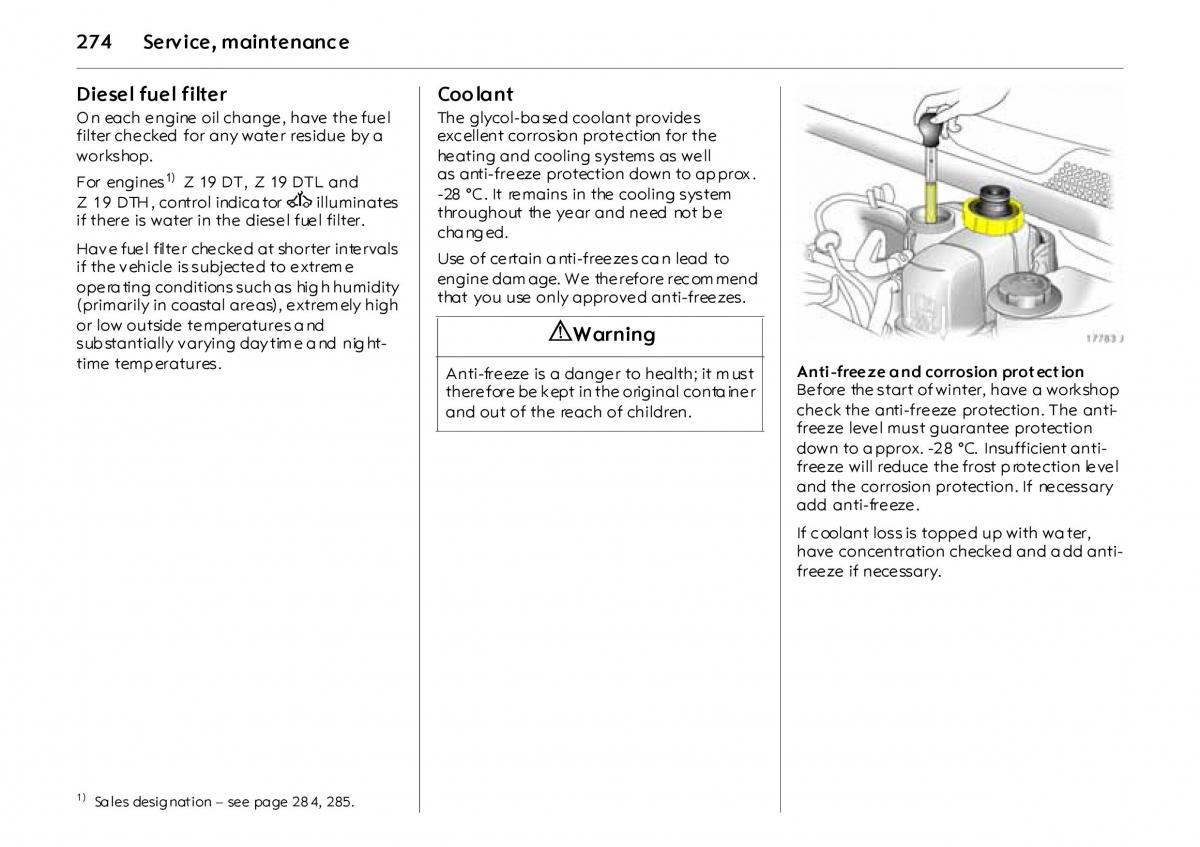 Opel Vectra Vauxhall III 3 owners manual / page 279