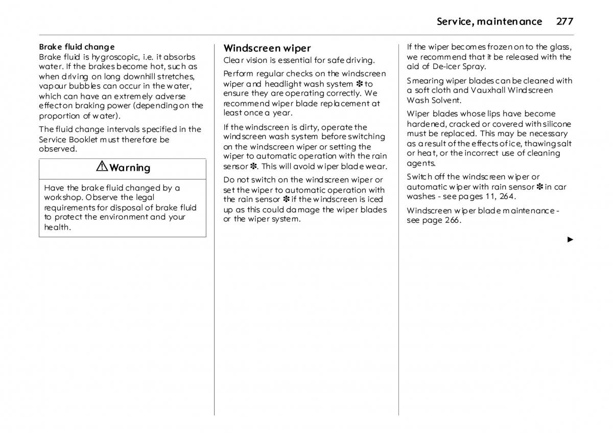 Opel Vectra Vauxhall III 3 owners manual / page 282