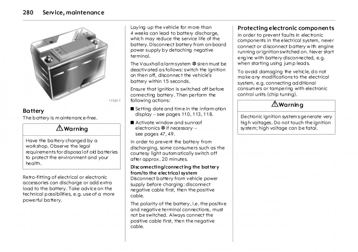 Opel Vectra Vauxhall III 3 owners manual / page 285