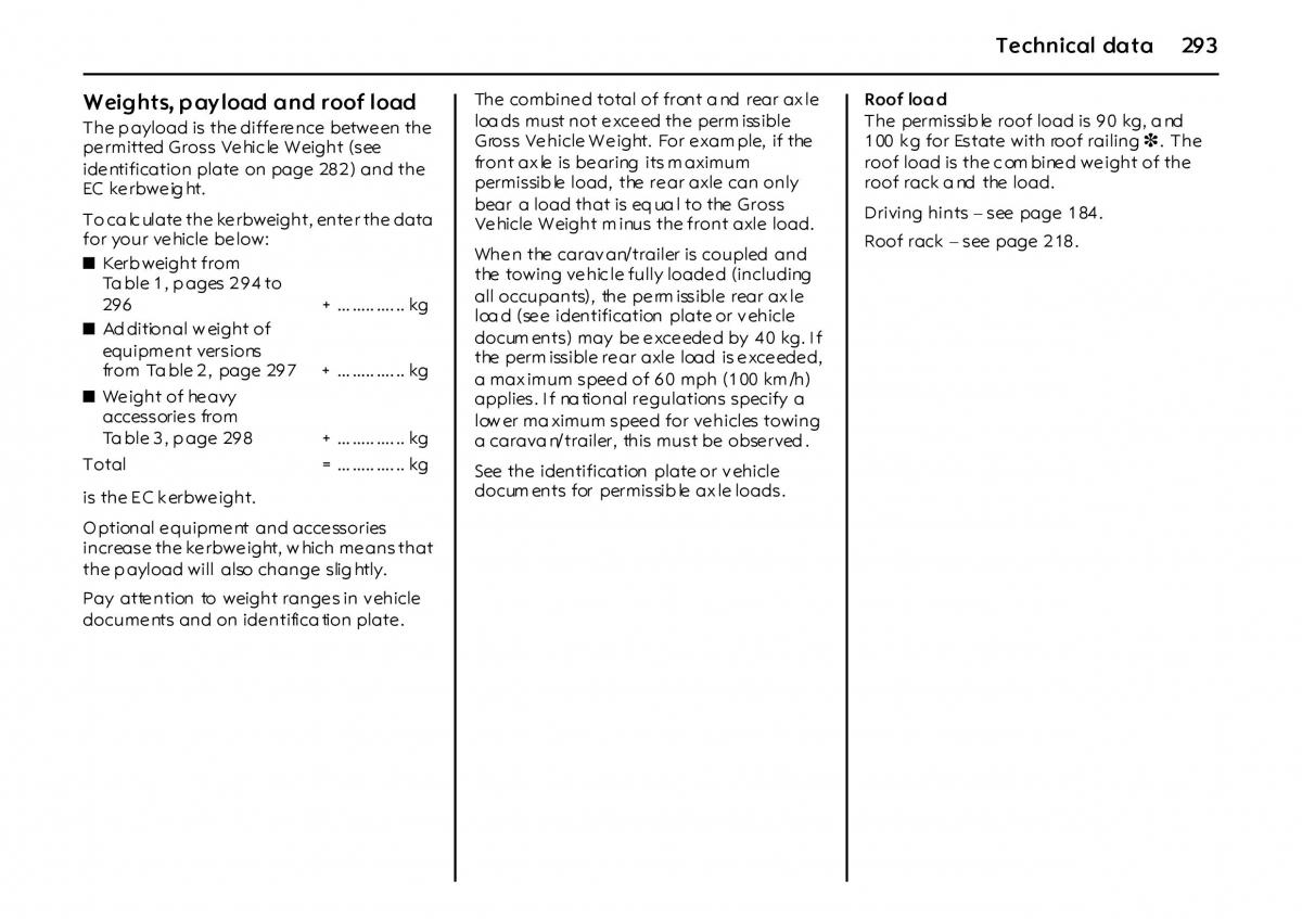 Opel Vectra Vauxhall III 3 owners manual / page 298