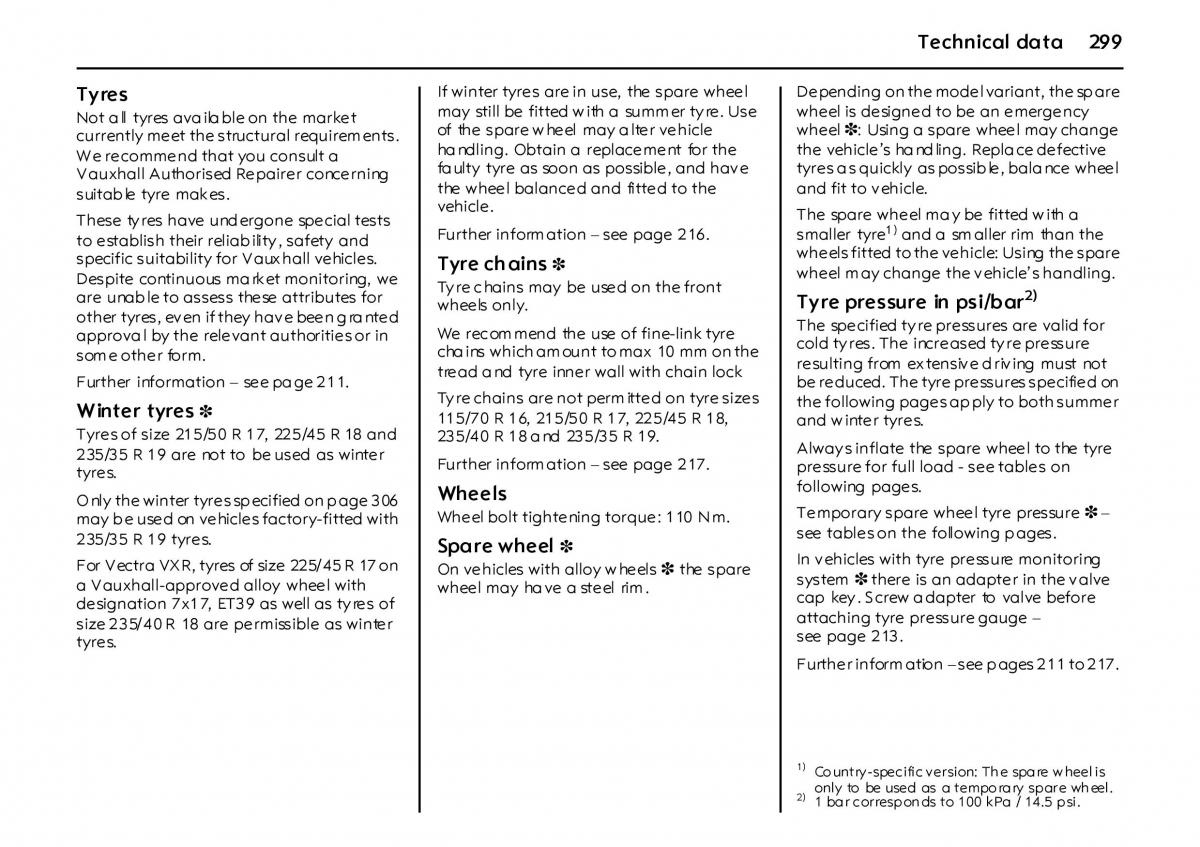 Opel Vectra Vauxhall III 3 owners manual / page 304