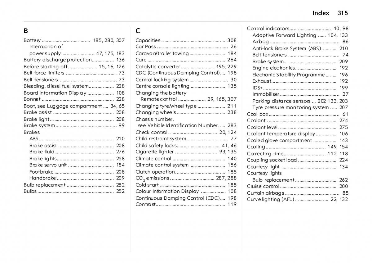 Opel Vectra Vauxhall III 3 owners manual / page 320