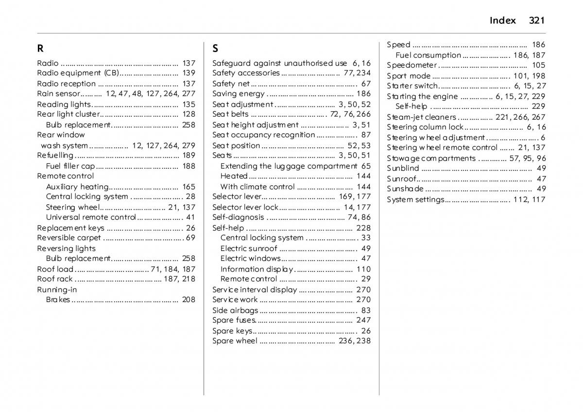 Opel Vectra Vauxhall III 3 owners manual / page 326