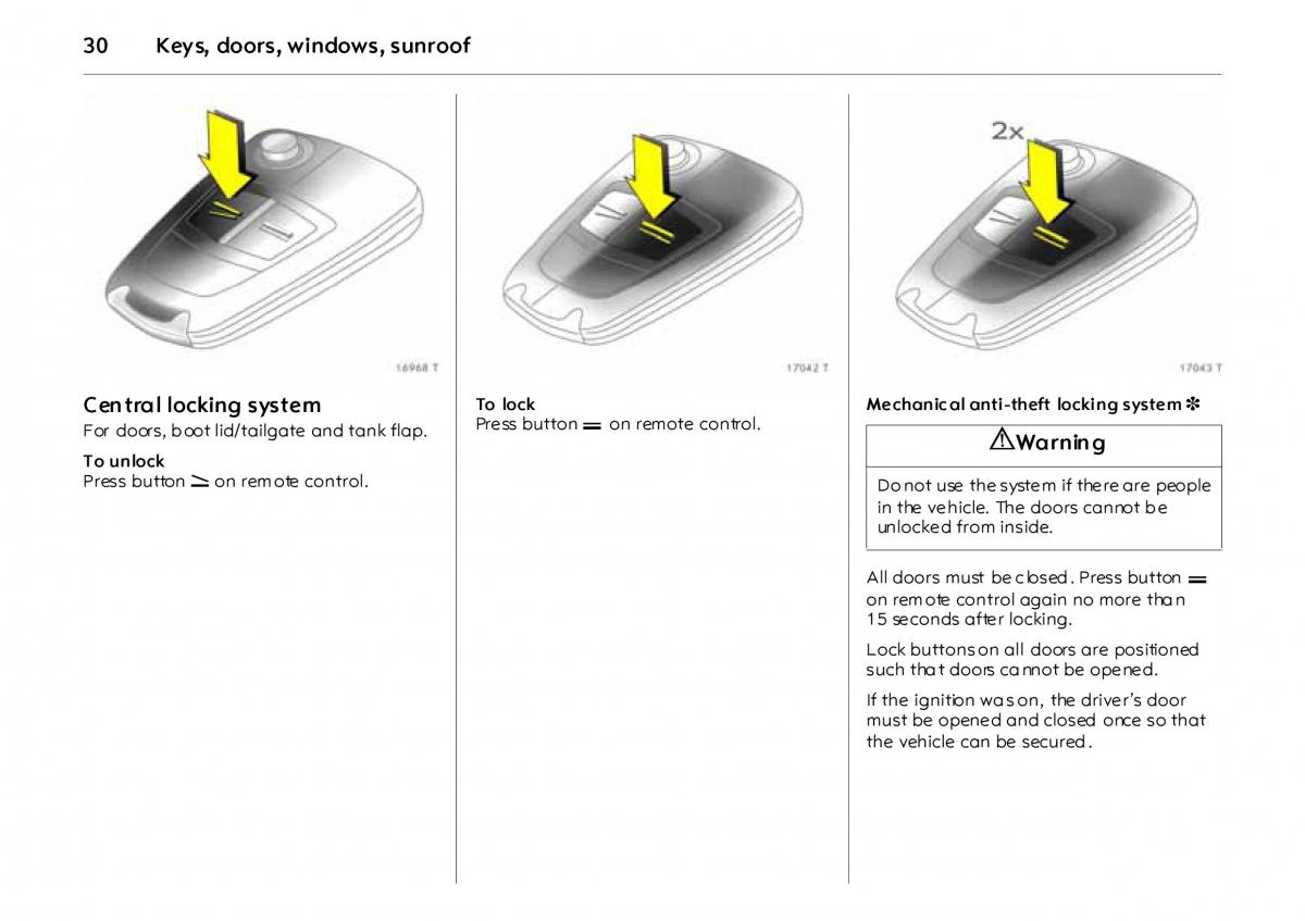 Opel Vectra Vauxhall III 3 owners manual / page 35