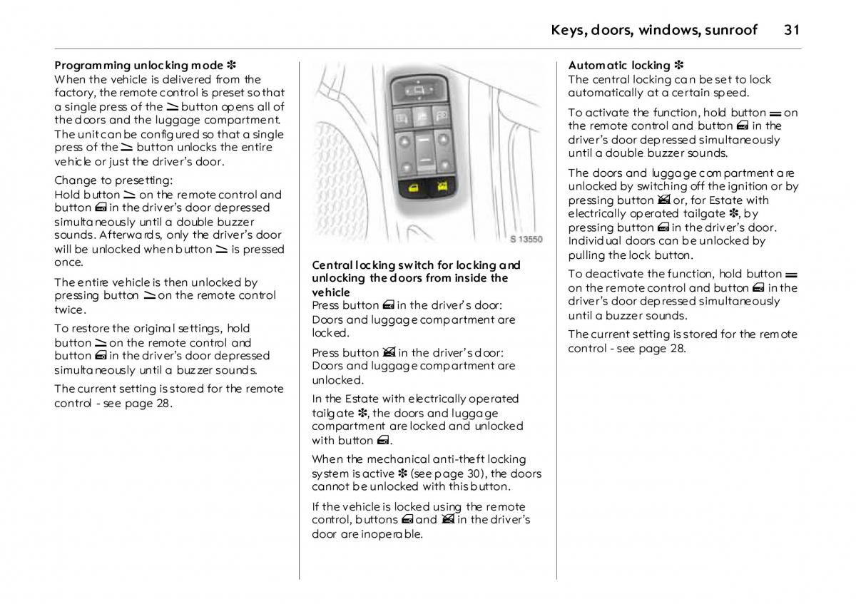 Opel Vectra Vauxhall III 3 owners manual / page 36