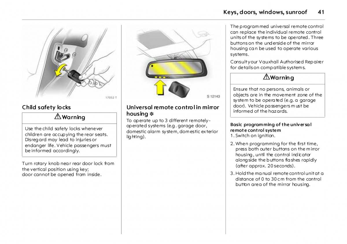 Opel Vectra Vauxhall III 3 owners manual / page 46