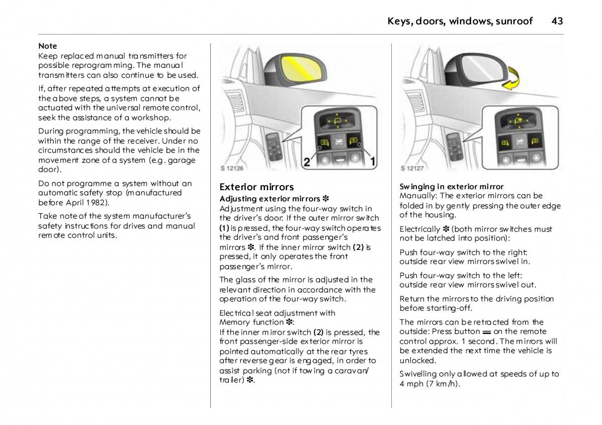 Opel Vectra Vauxhall III 3 owners manual / page 48