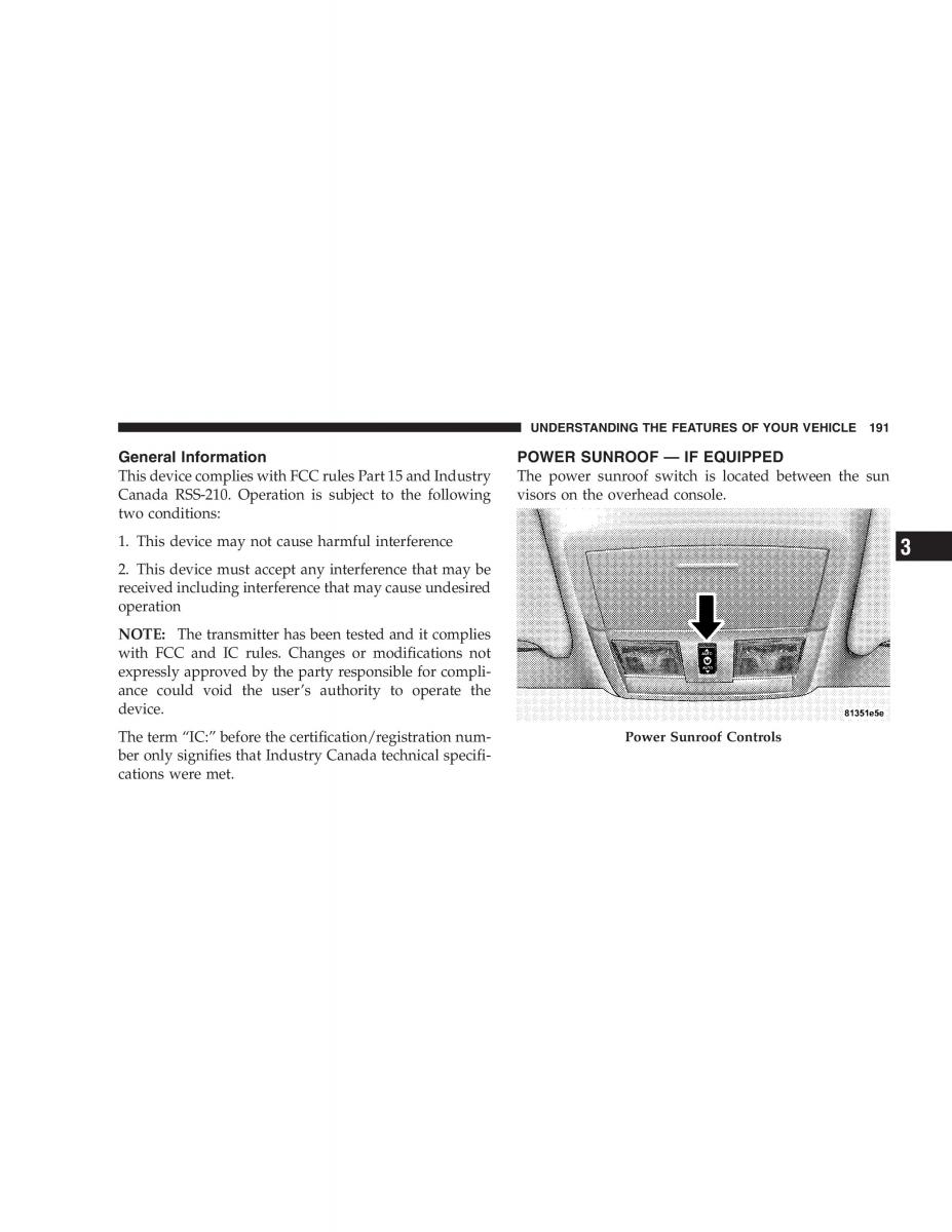 Chrysler 300C I 1 owners manual / page 193