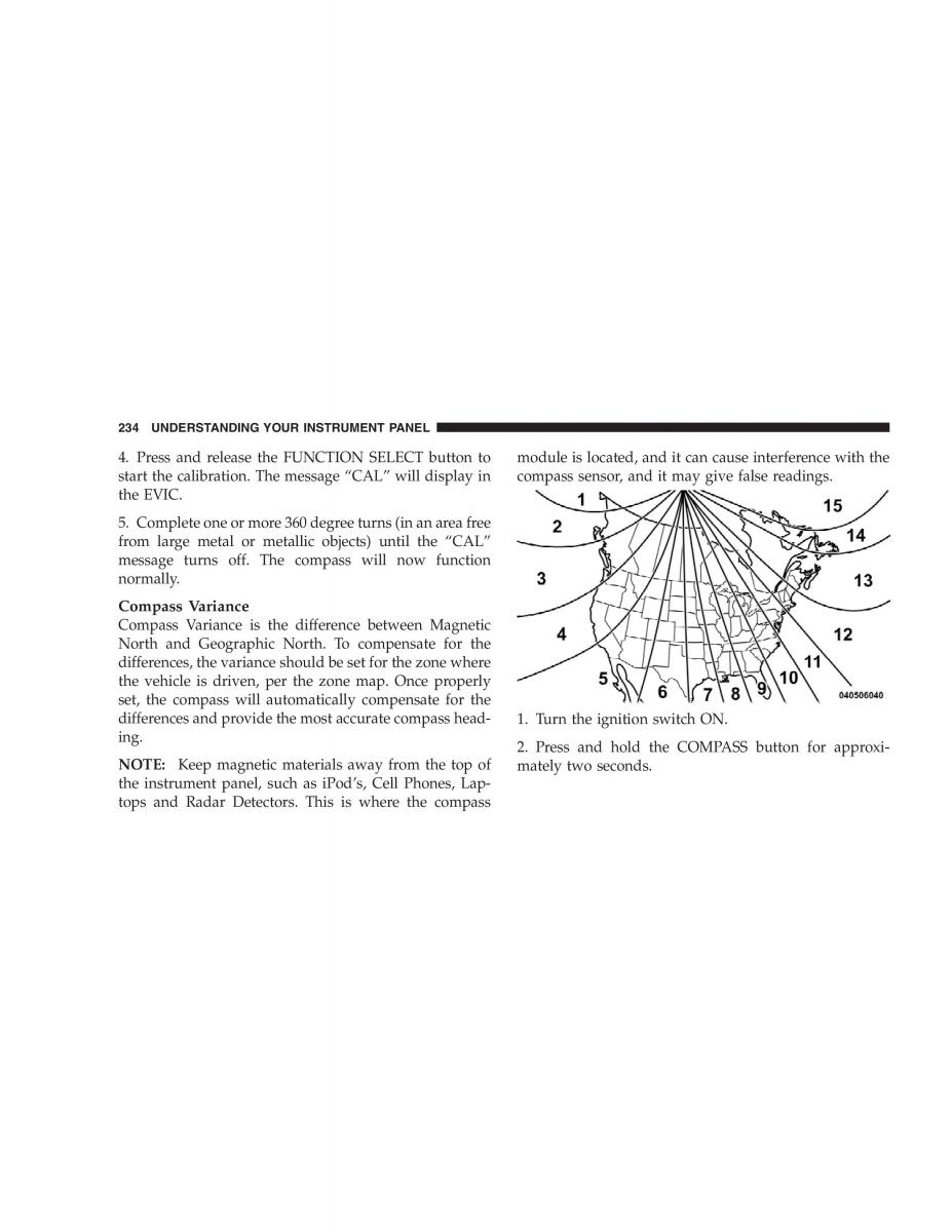 Chrysler 300C I 1 owners manual / page 236