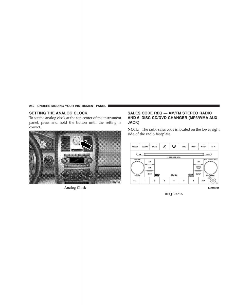 Chrysler 300C I 1 owners manual / page 244