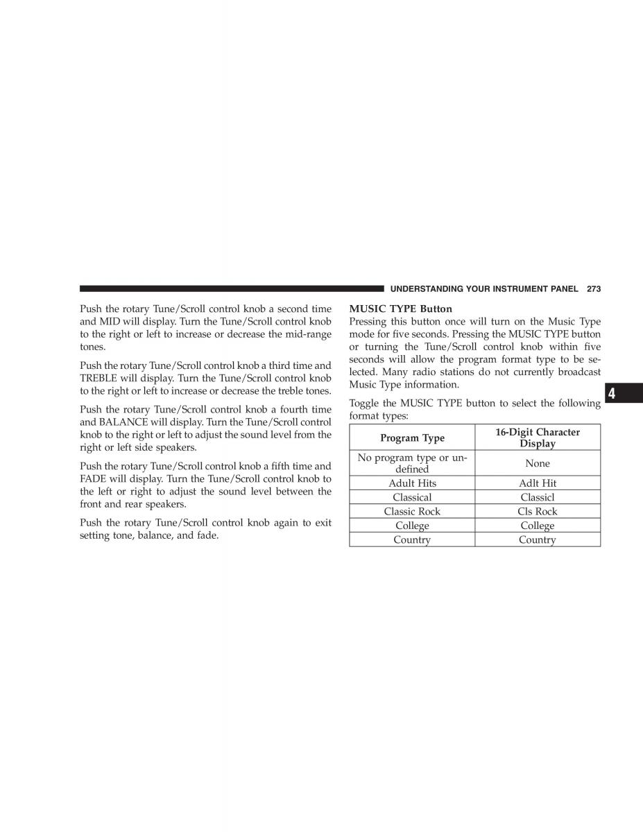 Chrysler 300C I 1 owners manual / page 275