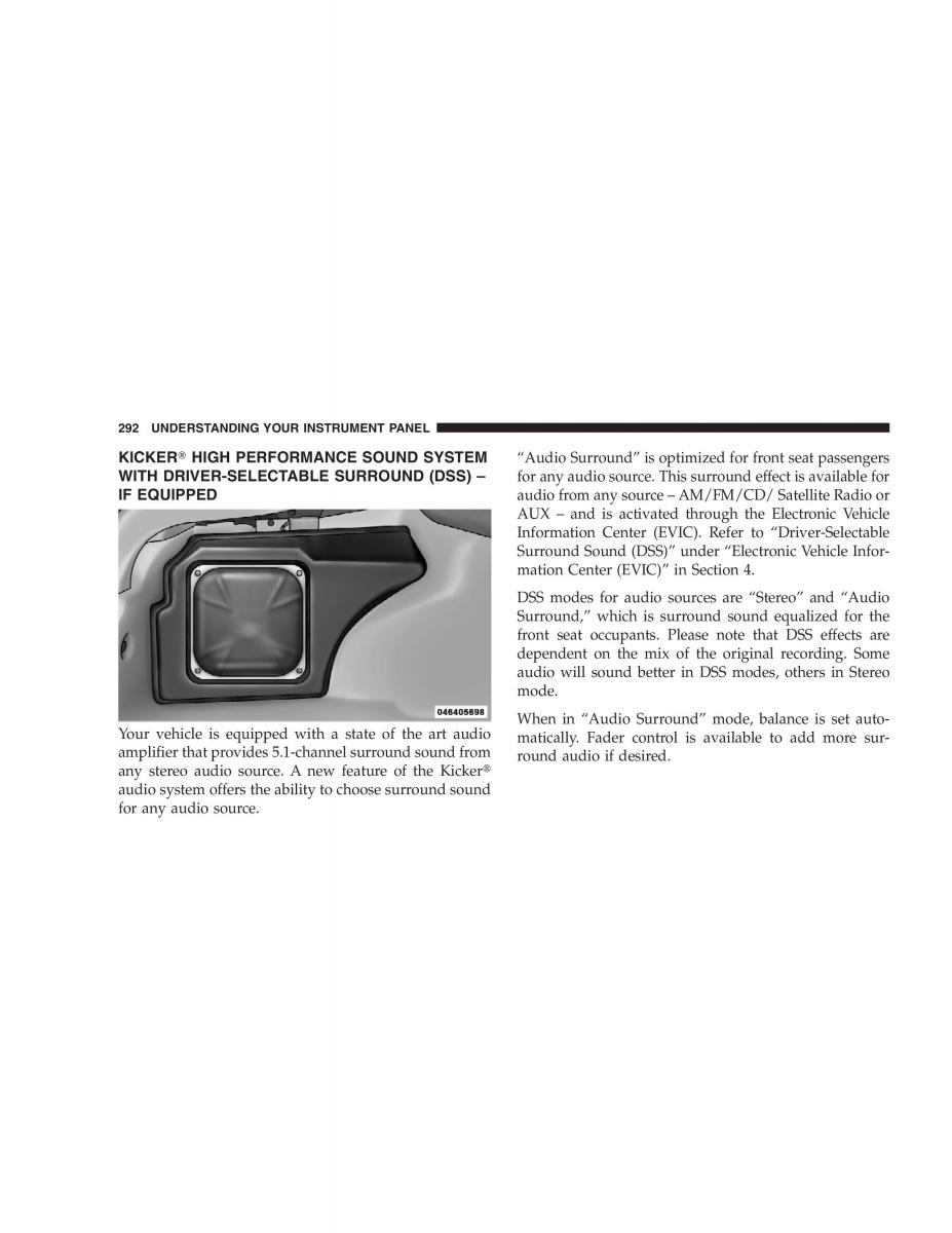 Chrysler 300C I 1 owners manual / page 294