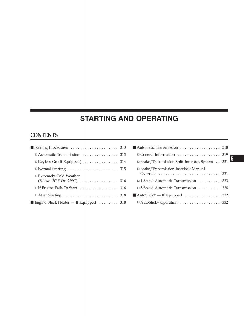 Chrysler 300C I 1 owners manual / page 311