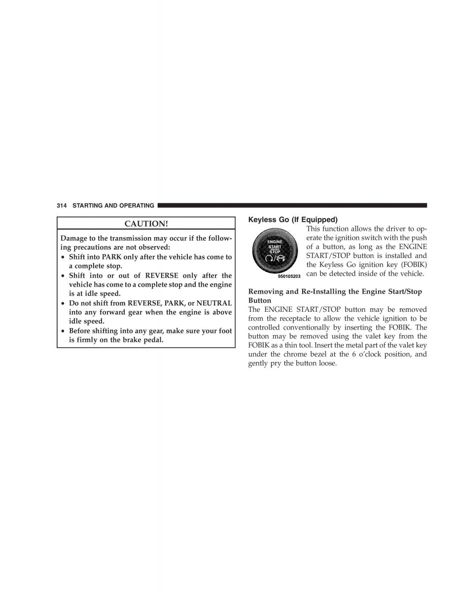 Chrysler 300C I 1 owners manual / page 316