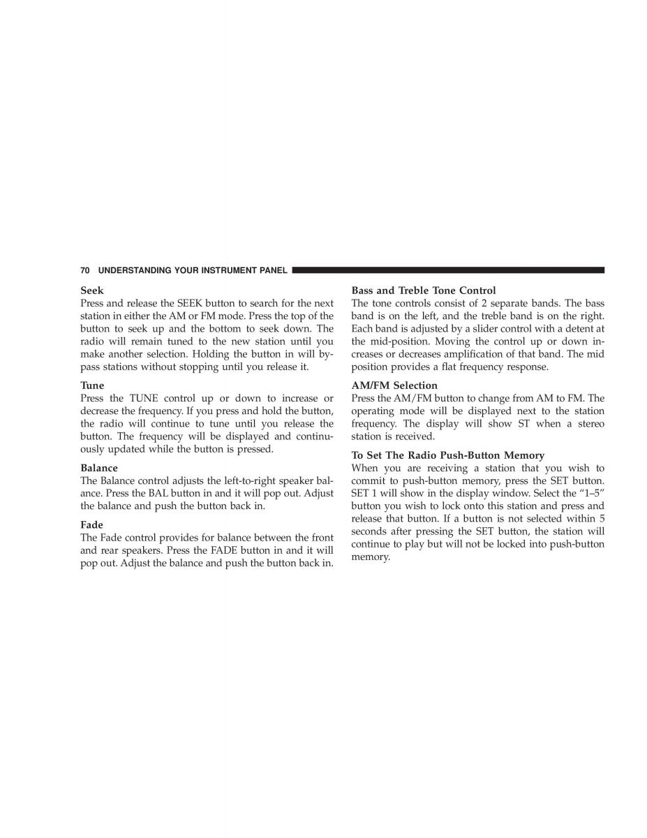 Chrysler Neon SRT4 owners manual / page 70