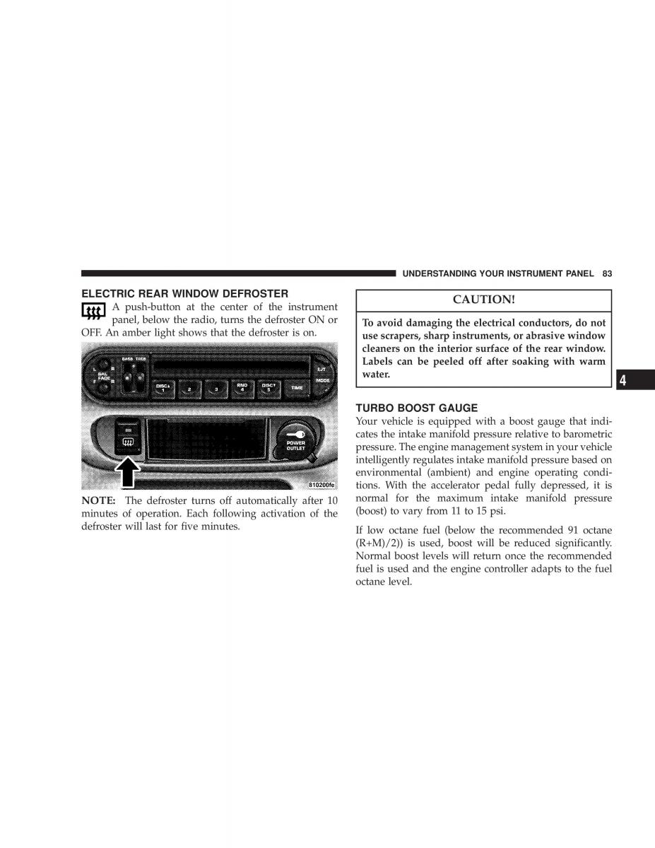 Chrysler Neon SRT4 owners manual / page 83