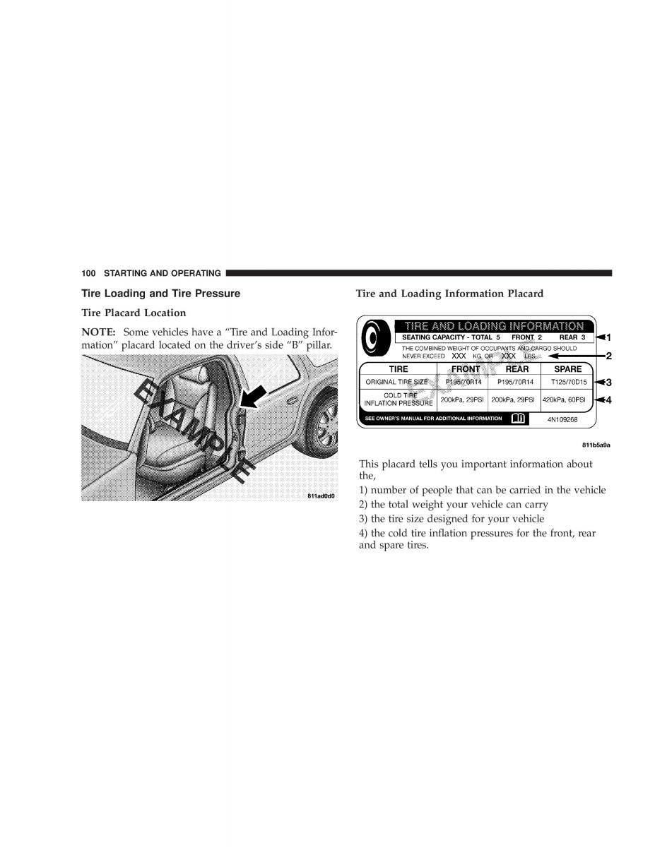 Chrysler Neon SRT4 owners manual / page 100