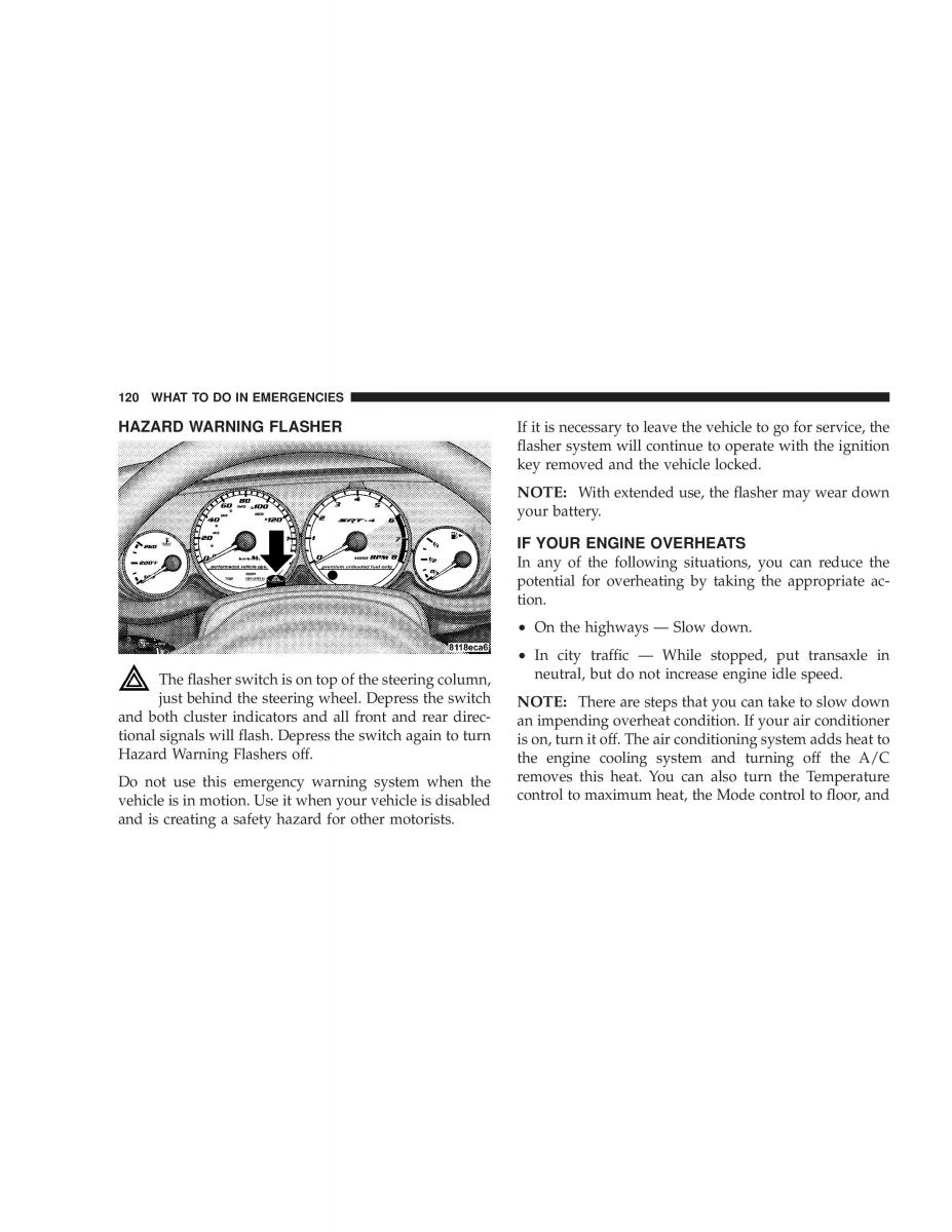 Chrysler Neon SRT4 owners manual / page 120