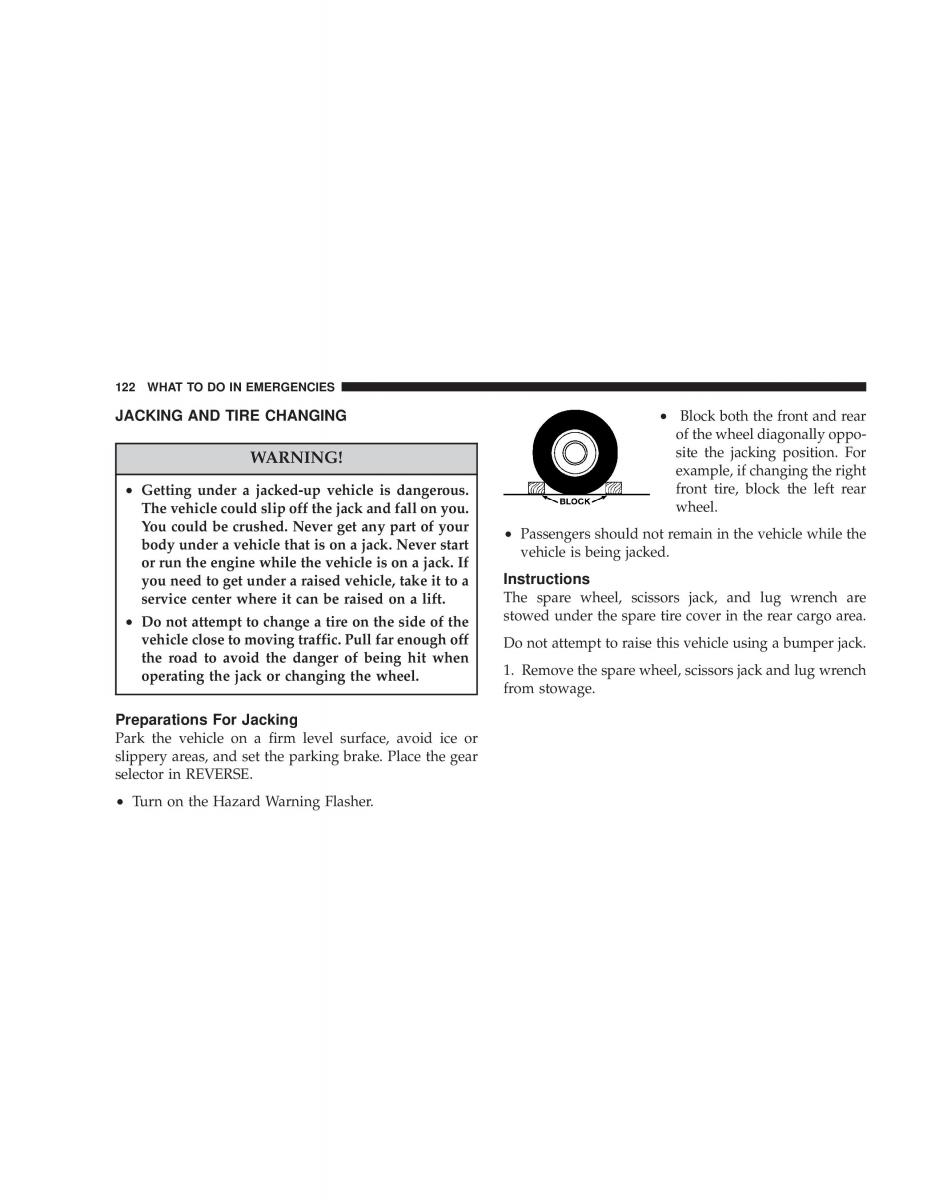 Chrysler Neon SRT4 owners manual / page 122