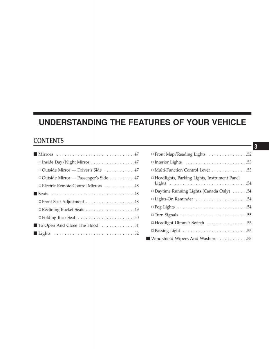 Chrysler Neon SRT4 owners manual / page 45