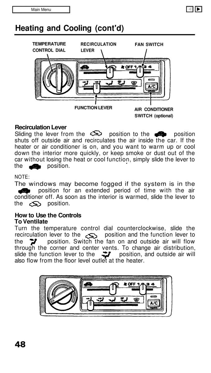 Honda Civic IV 4 Hatchback Sedan owners manual / page 55