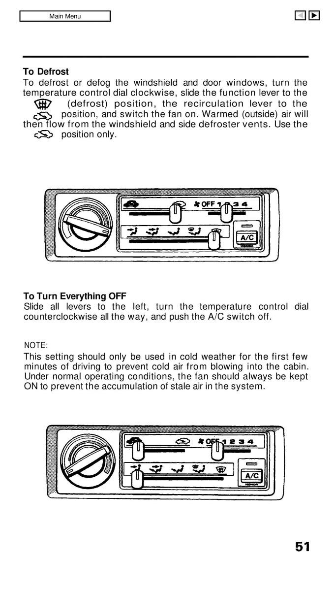 Honda Civic IV 4 Hatchback Sedan owners manual / page 58