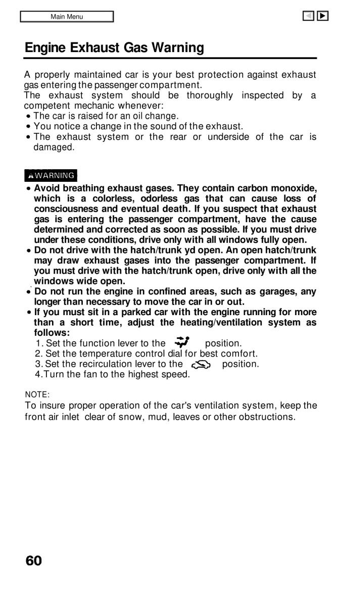 Honda Civic IV 4 Hatchback Sedan owners manual / page 61