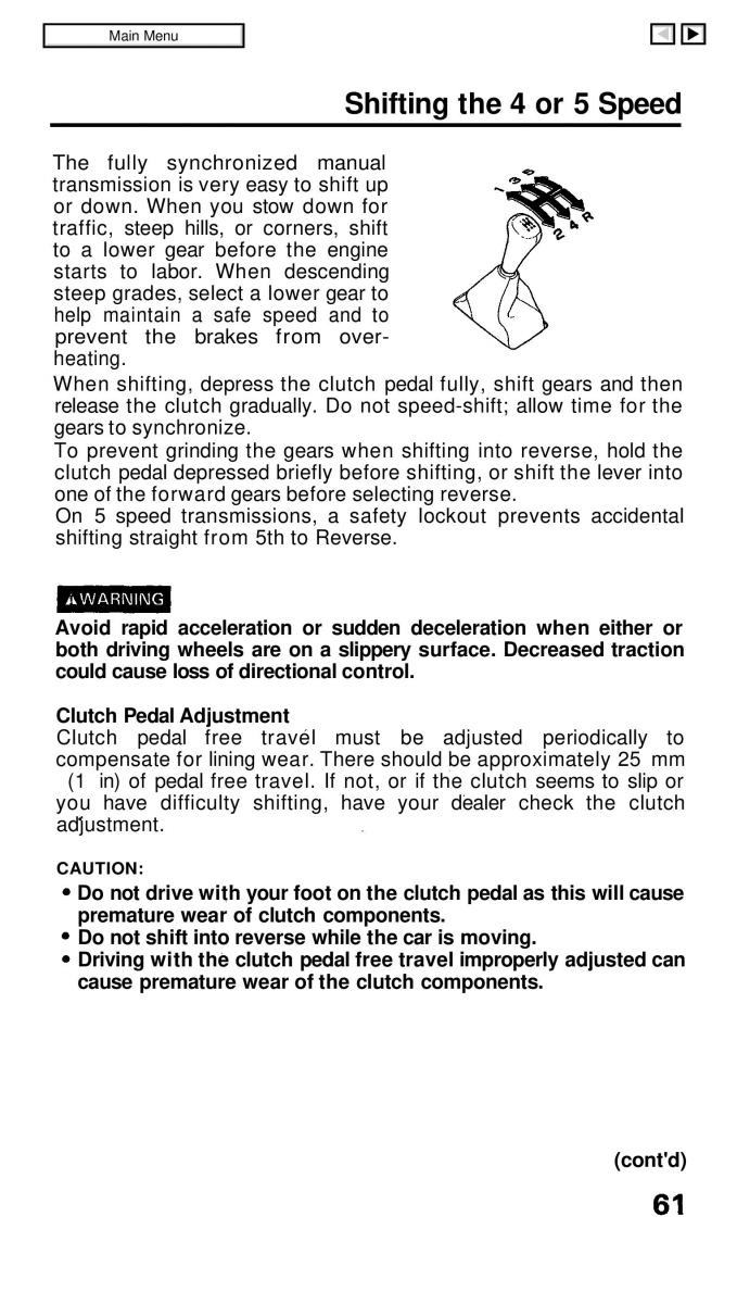 Honda Civic IV 4 Hatchback Sedan owners manual / page 62