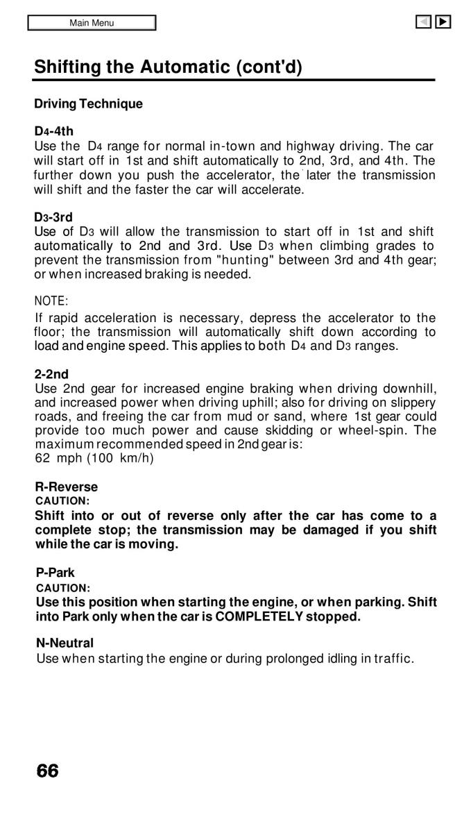 Honda Civic IV 4 Hatchback Sedan owners manual / page 67