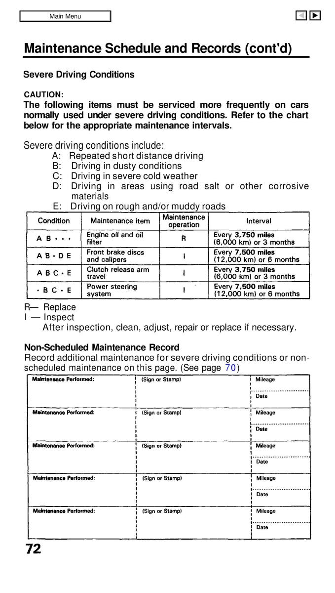 Honda Civic IV 4 Hatchback Sedan owners manual / page 72