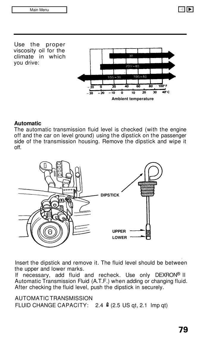 Honda Civic IV 4 Hatchback Sedan owners manual / page 79