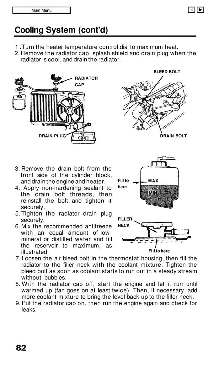 Honda Civic IV 4 Hatchback Sedan owners manual / page 82