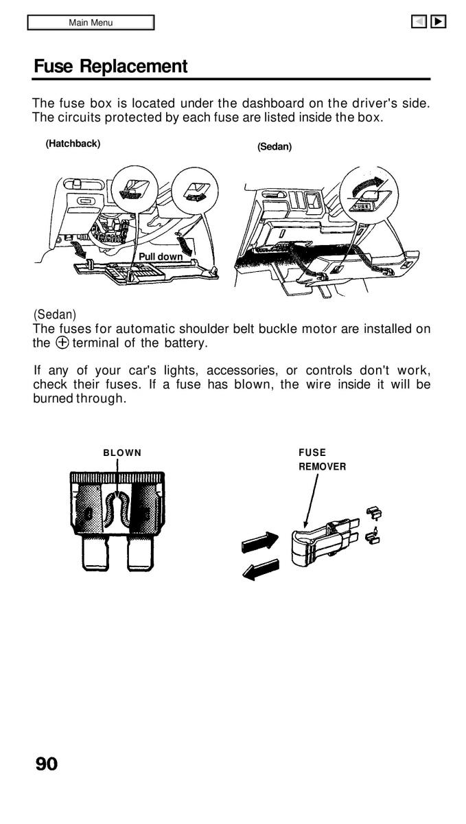 Honda Civic IV 4 Hatchback Sedan owners manual / page 90