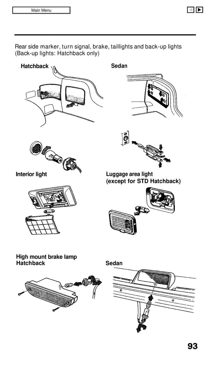 Honda Civic IV 4 Hatchback Sedan owners manual / page 93