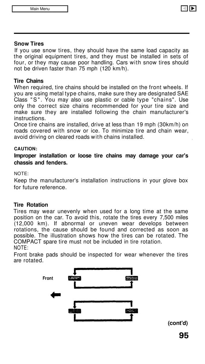 Honda Civic IV 4 Hatchback Sedan owners manual / page 95