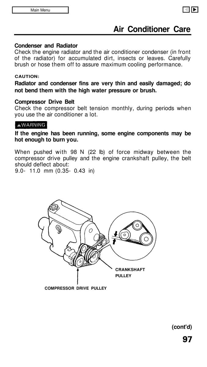 Honda Civic IV 4 Hatchback Sedan owners manual / page 97