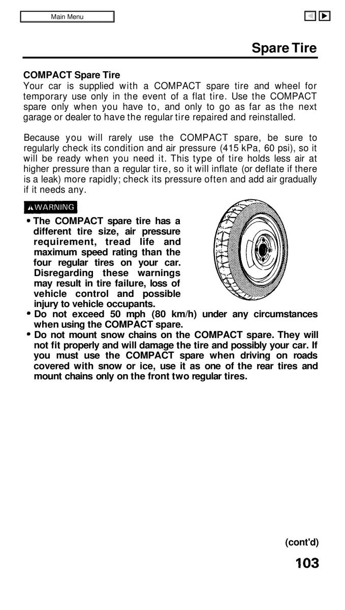 Honda Civic IV 4 Hatchback Sedan owners manual / page 103