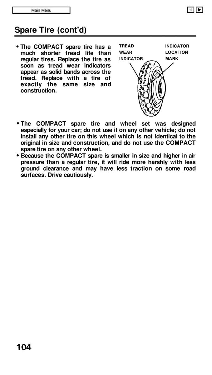 Honda Civic IV 4 Hatchback Sedan owners manual / page 104