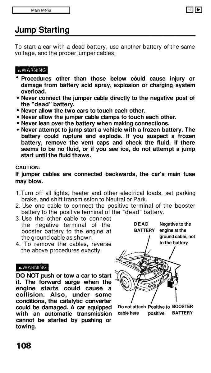 Honda Civic IV 4 Hatchback Sedan owners manual / page 108