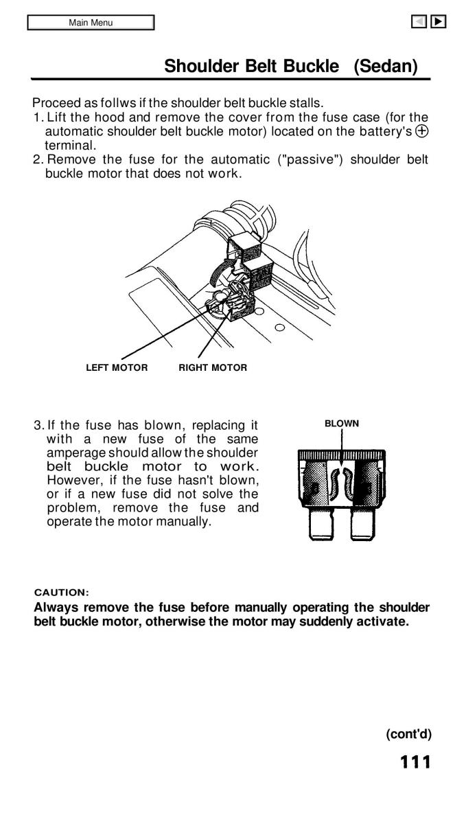 Honda Civic IV 4 Hatchback Sedan owners manual / page 111