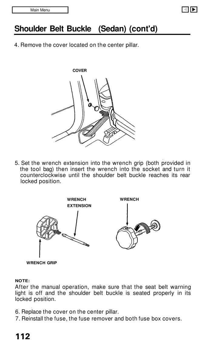 Honda Civic IV 4 Hatchback Sedan owners manual / page 112