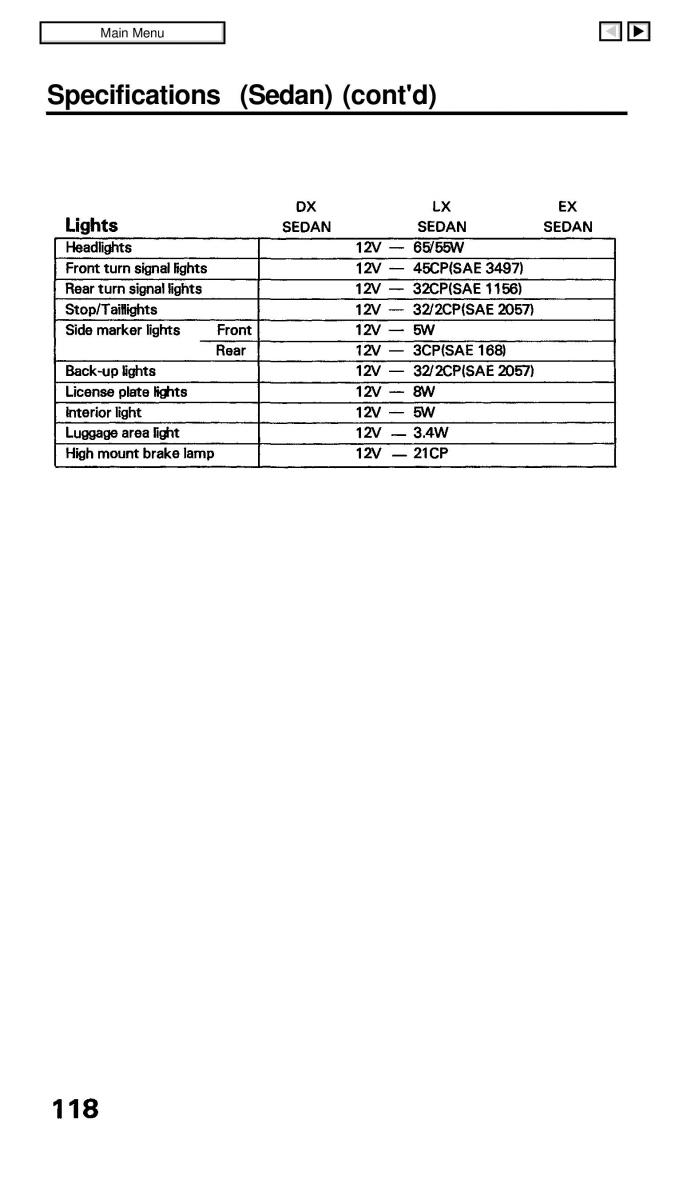 Honda Civic IV 4 Hatchback Sedan owners manual / page 118