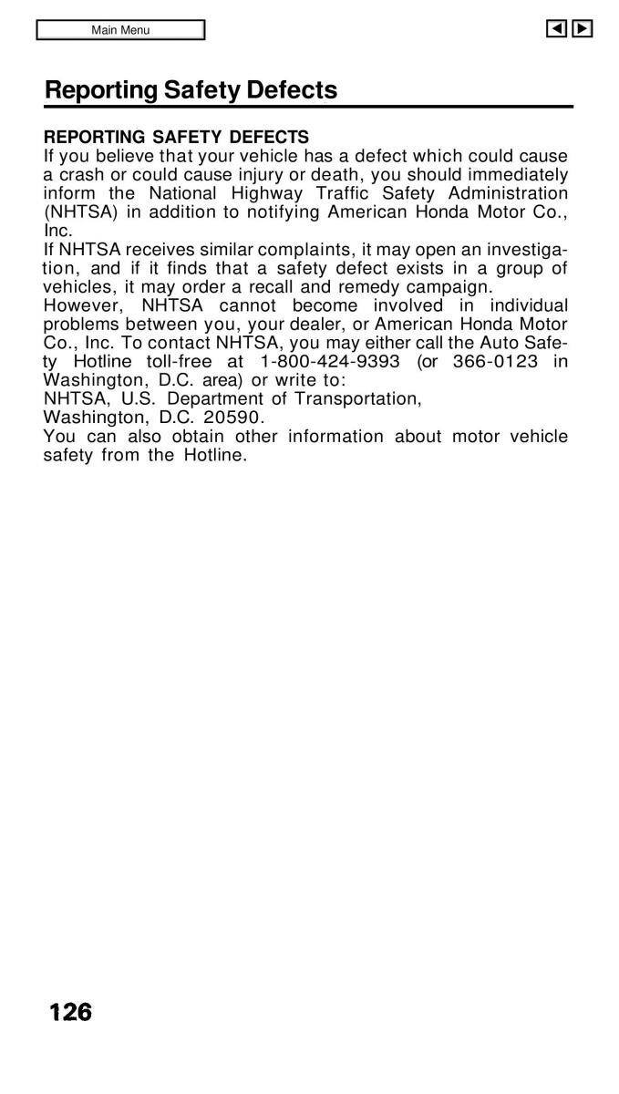 Honda Civic IV 4 Hatchback Sedan owners manual / page 126