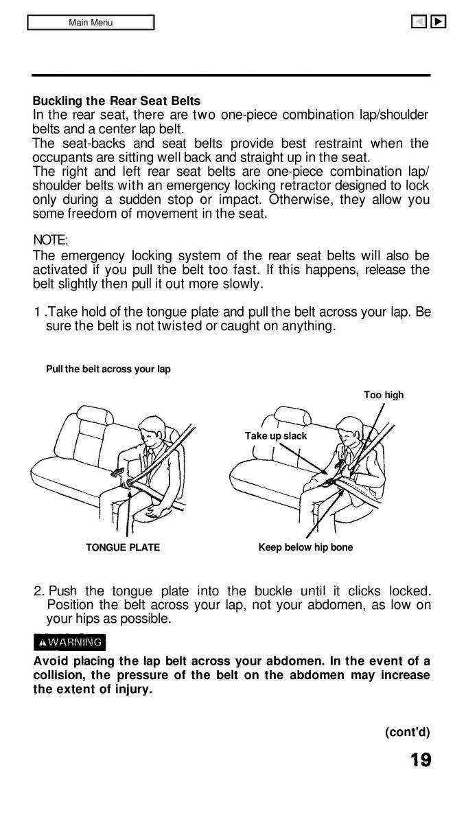 Honda Civic IV 4 Hatchback Sedan owners manual / page 26