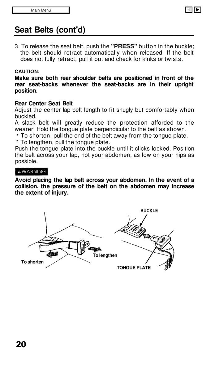 Honda Civic IV 4 Hatchback Sedan owners manual / page 27