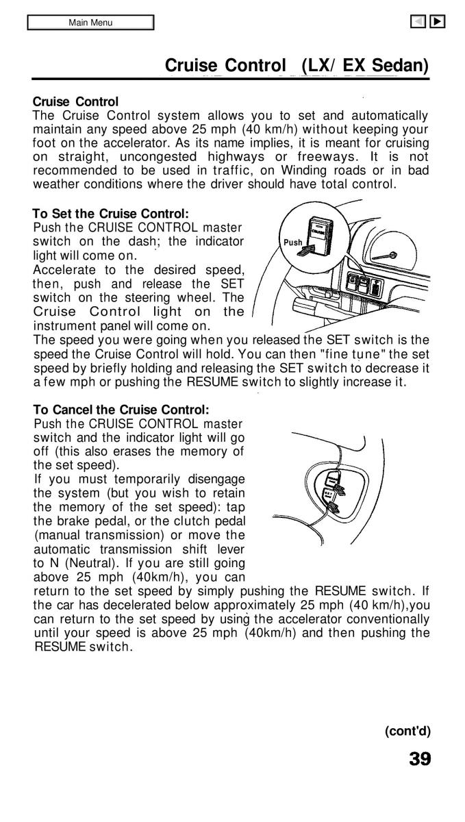 Honda Civic IV 4 Hatchback Sedan owners manual / page 46